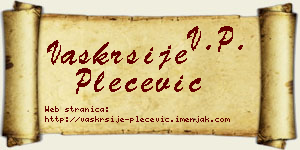 Vaskrsije Plećević vizit kartica
